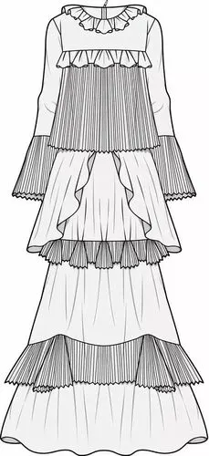 每日一品类连衣裙款式图绘制