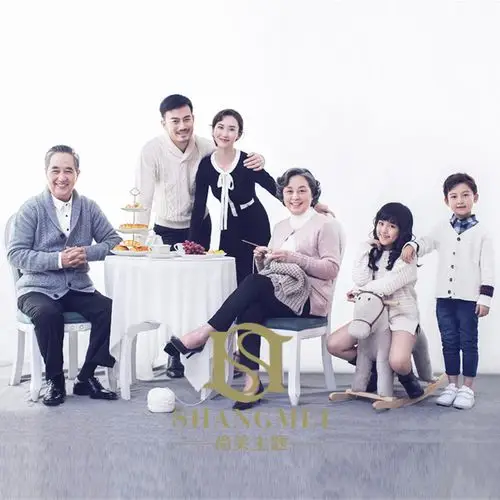 影楼全家福亲子主题服装 幸福生活化毛衣便装合影亲子拍照套装