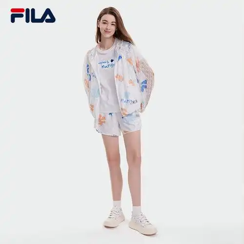 高圆圆同款filaxthemet联名斐乐连帽外套夏季蕾丝运动茄克