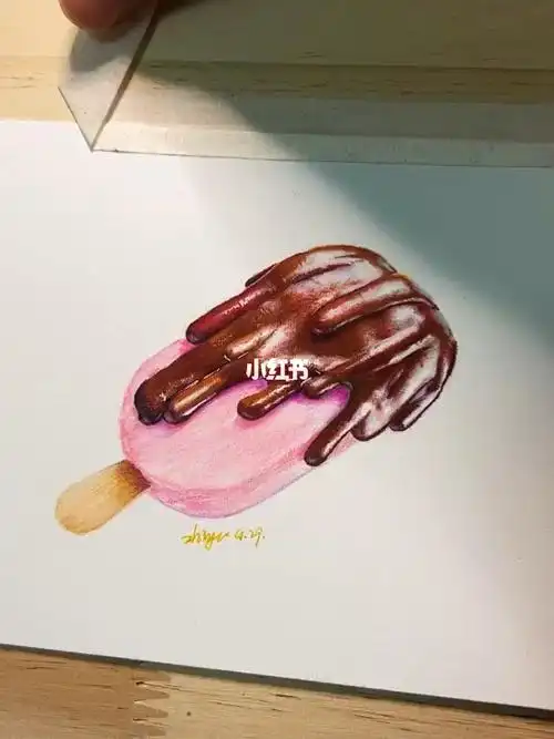 彩铅超简单的雪糕分享给你假期降温