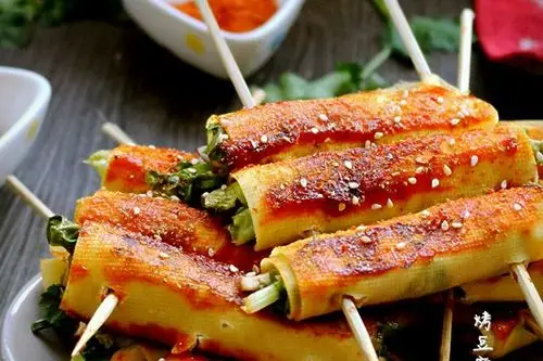 烤豆腐皮蔬菜卷