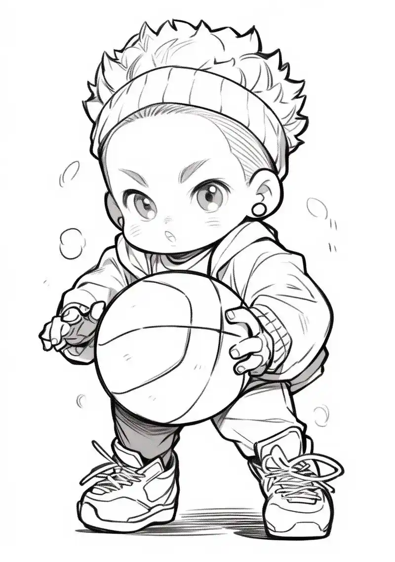篮球90少年.#人物画 #线稿 ##手绘 #二次元 #一学就 - 抖音