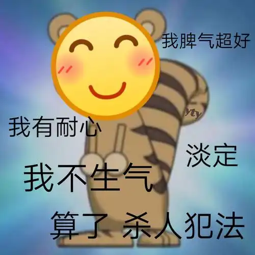 我脾气超好yty我有耐心淡定我不生气算了杀人犯法