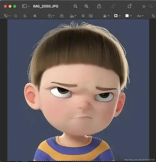 描边以抠取图片中的头像部分