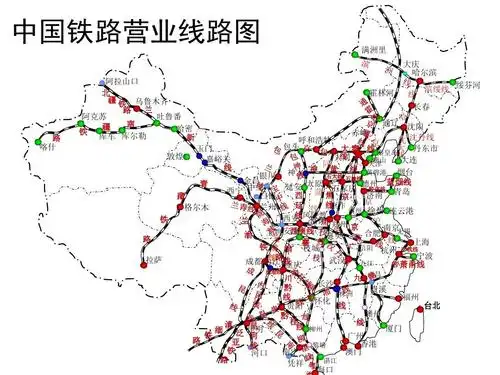 中国铁路营业线路图-ppt文档资料