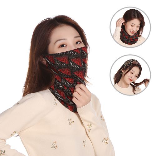 夏季防晒口罩时尚金丝线挂耳百变围脖套头弹力丝巾面罩厂家直销