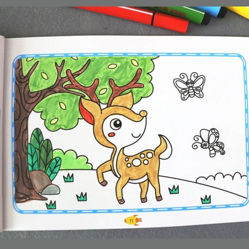 水彩笔涂色】儿童画画本幼儿园涂鸦填色绘画本3-4-5-6-7岁绘画册