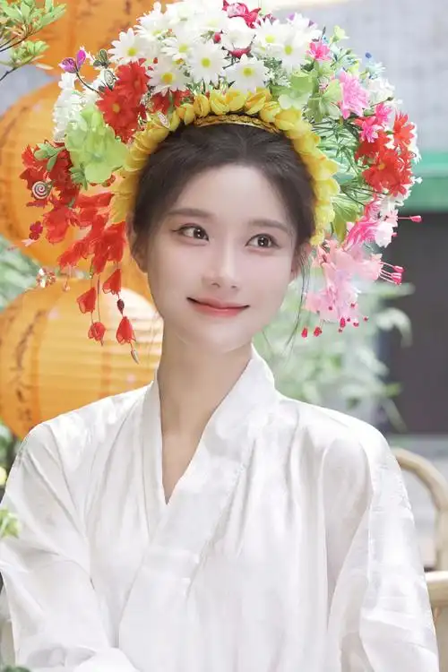 陈意涵簪花妆##陈意涵家乡福建簪花造型