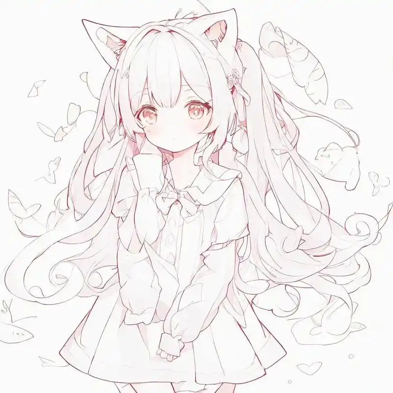 猫耳萝莉动漫头像,喜欢的自取#优质头像 ##ai绘画 #二次 - 抖音