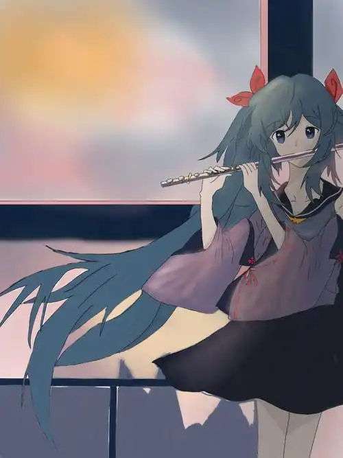 荔湾小学周楚涵吹长笛的少女