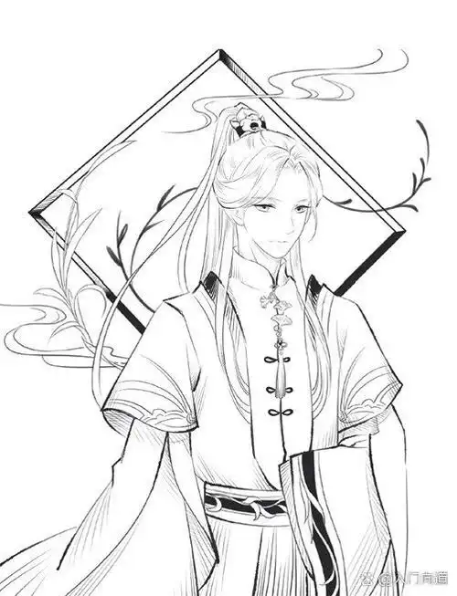 清冷古风美男手绘线稿 ●远赴人间惊鸿宴,一睹人间盛世颜 ●真的太