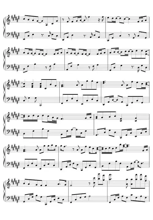 如果雨之后钢琴谱