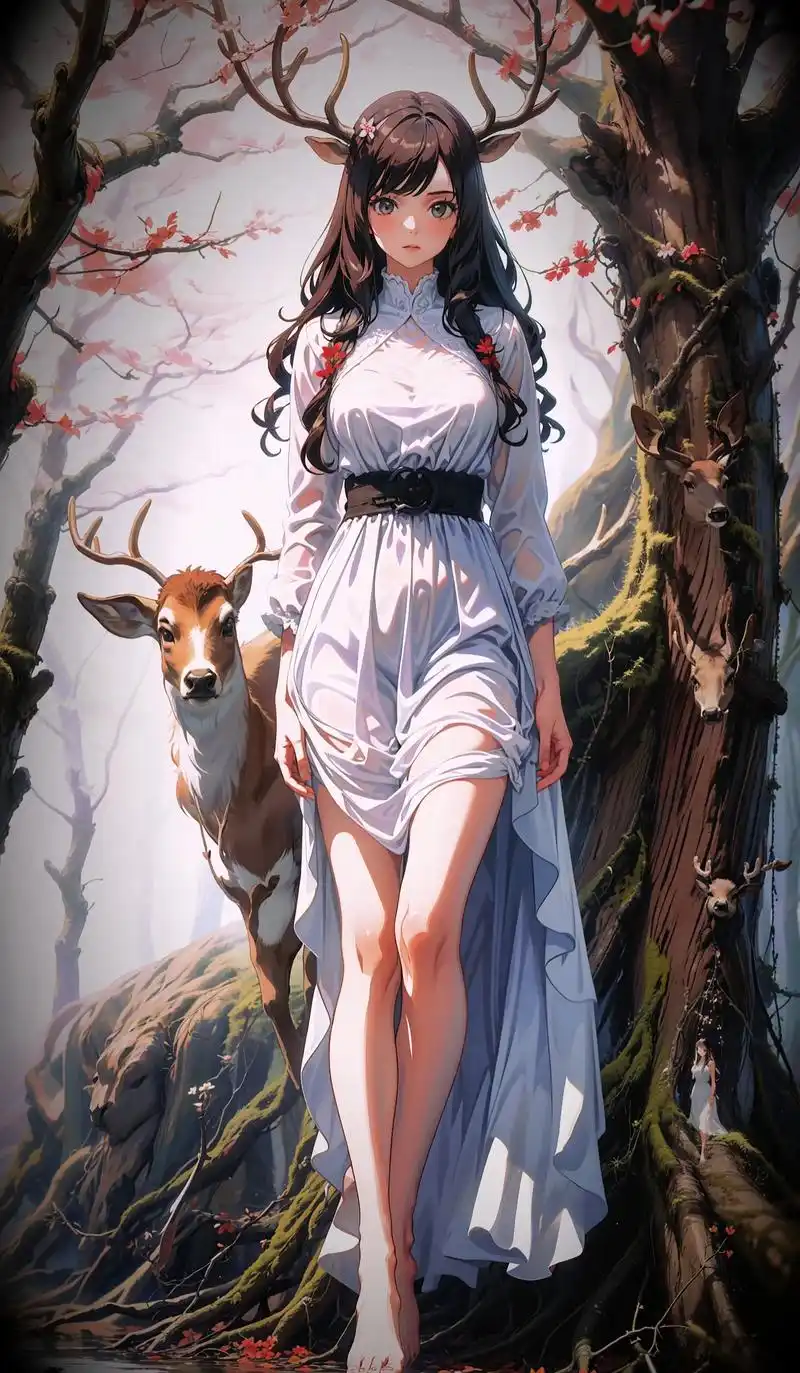 小鹿成精了.8k分辨率自创壁纸#手机屏保 #好图分享 #动漫 - 抖音