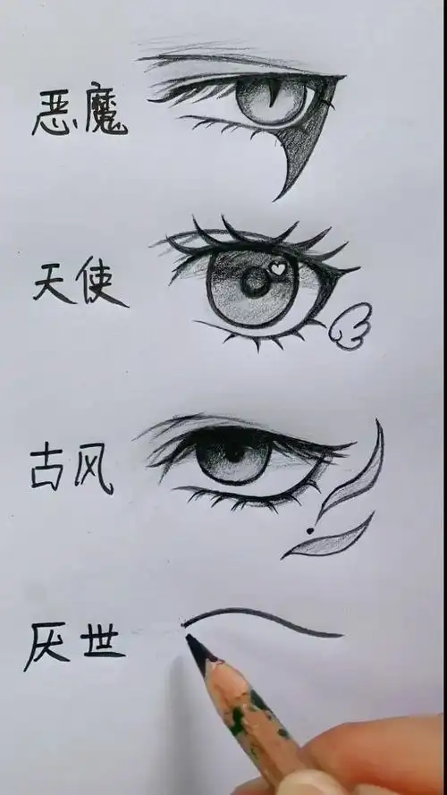 教你眼睛四种画法,零基础一看就会