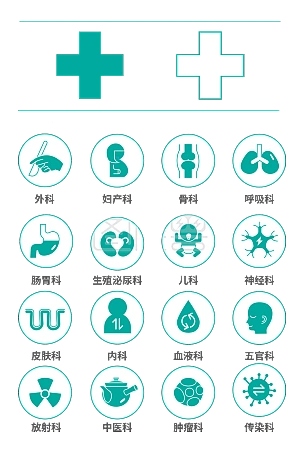 矢量图医院科室图标