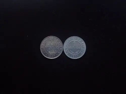 外国钱币,外国硬币,美洲,玻利维亚1玻利维亚诺,(199x年)(8元一枚)
