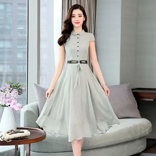 连衣裙2020春夏新款女韩版淑女气质时尚尚显圆点连衣裙