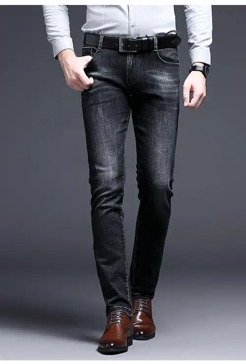 2019新款男士休闲牛仔裤男式棉弹力修身时尚潮流牛仔裤 外贸 大码