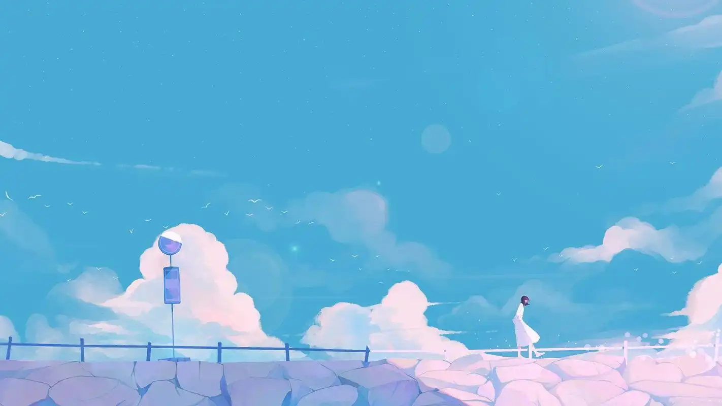 治愈系简约意境手绘插画桌面壁纸