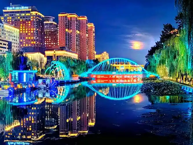 美丽景色,迷人的夜晚,陶醉其中的人们庆祝伟大祖国生日! - 抖音