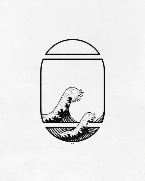 简笔画极简风格的黑白小插画