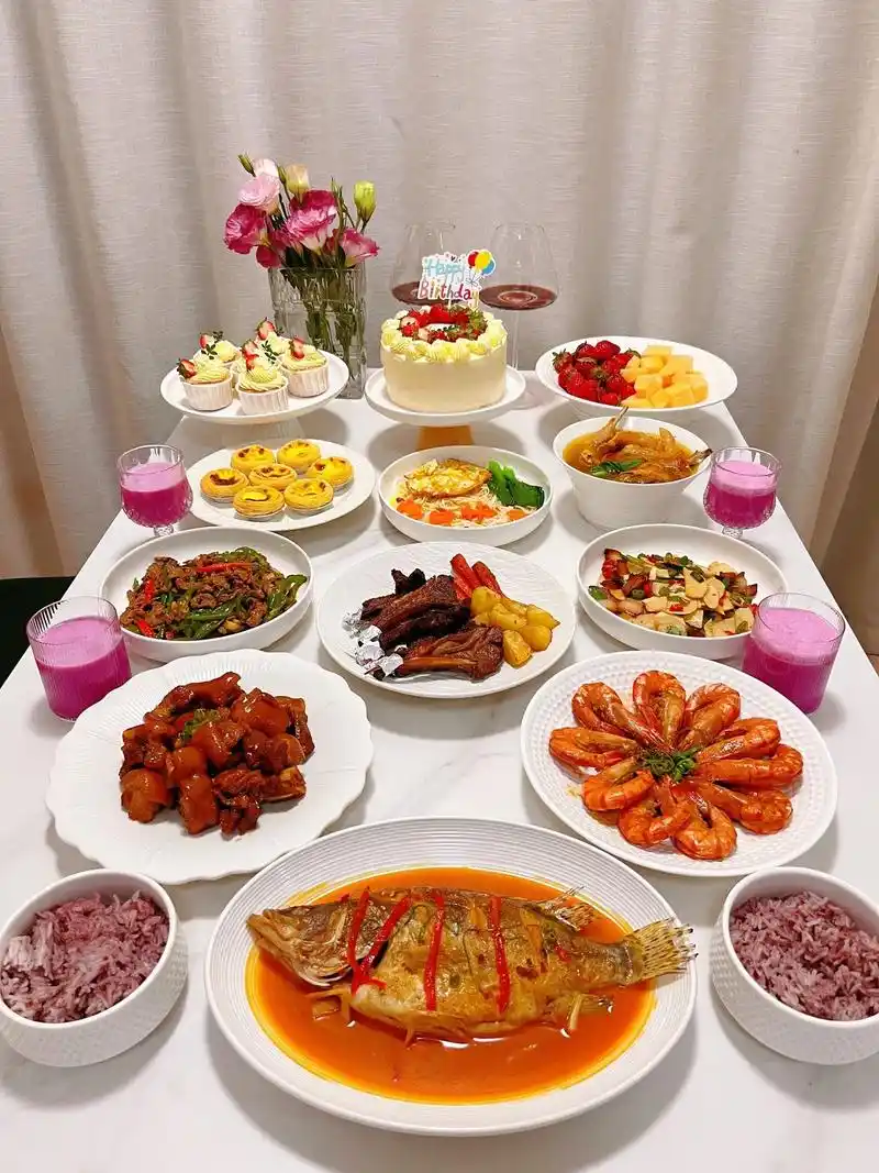 家宴|为家人准备的生日宴,愿平安喜乐.96我家每个人生日,我 - 抖音