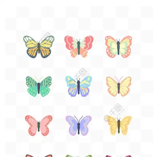 矢量手绘卡通简约小清新蝴蝶装饰图案