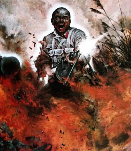 对越自卫反击战士兵的油画图片