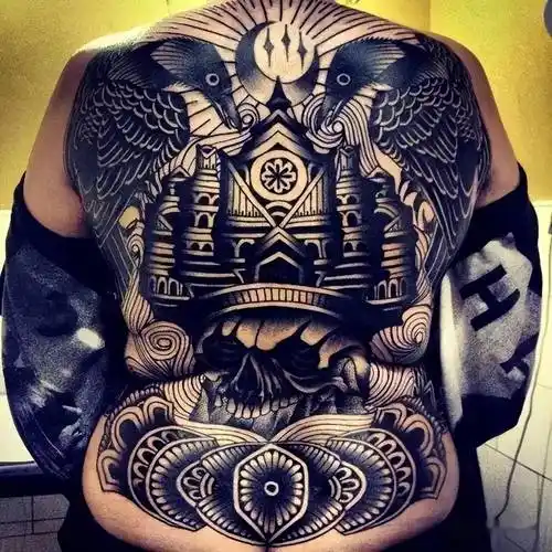 一定要纹满背纹身的话,建议看看这里_背部_部位_图案