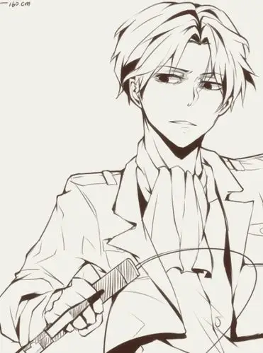求进击的巨人利威尓兵长的黑白帅图.