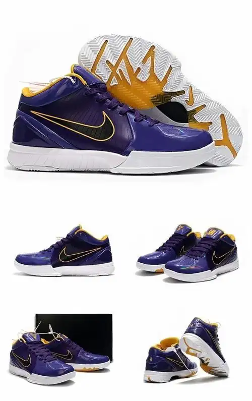 kobe 4 zk4 科比4代运动鞋及时行乐黄蜂选秀日耐磨减震篮球鞋男 庭紫