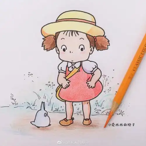 简笔画教程(作者:@爱画画的橙子 )一到夏天就会想起宫崎骏动画片里的