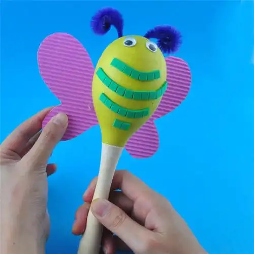 幼儿园课堂手工diy创意手工本色中号沙锤材料包