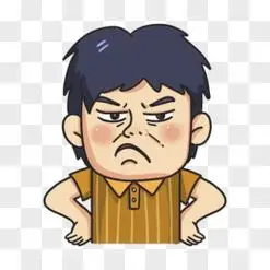 手绘卡通撇嘴表情包素材