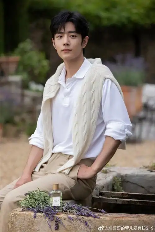 肖战纯白polo衫##肖战