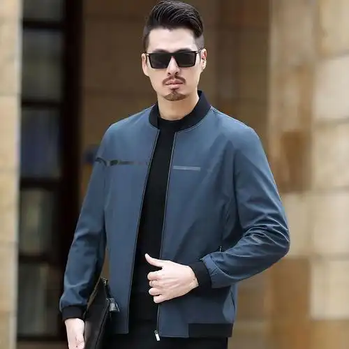 梵克公牛中年男士外套春季薄款20新款成熟稳重爸爸春装上衣休闲夹克