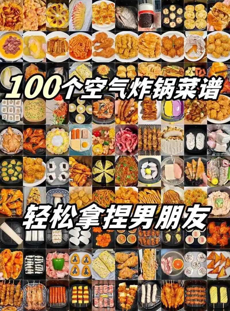 100个空气炸锅菜谱,男朋友?轻松拿捏!这一百道菜学会了,狗 - 抖音