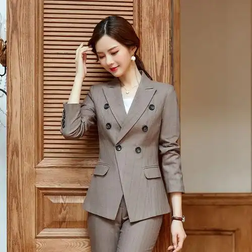 女装小西服新款韩版职业装休闲时尚工作服秋冬商务英伦风大码套装