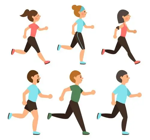 6款创意跑步人物矢量素材_体育运动_懒人图库