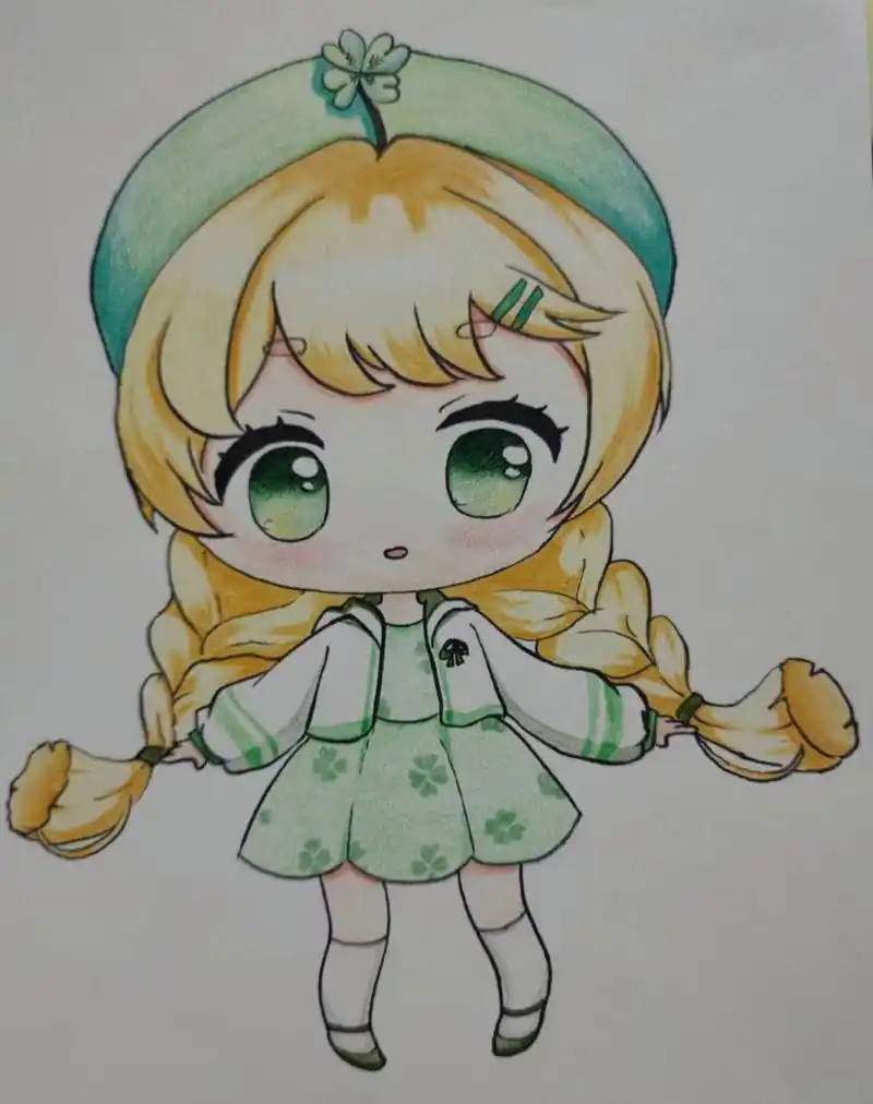 一些q版人物漫画 主要材料:素描纸,彩铅,勾线笔,橡皮