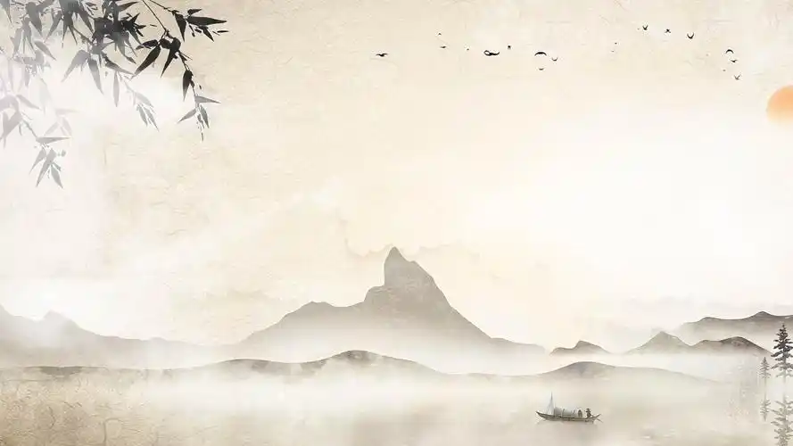 古风古典粉色淡雅建筑桃花油纸伞飘落动态视频背景hd中国风古风水墨