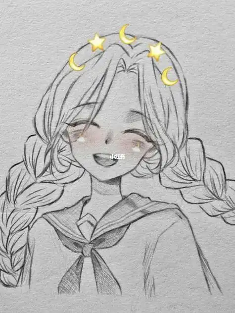 动漫简笔画女孩简笔画动漫教程临摹简笔画教程文化绘画