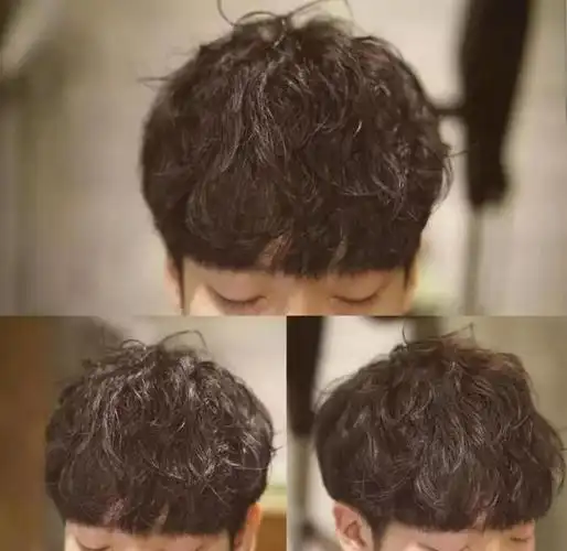 3,自然干练的男神发根定位烫