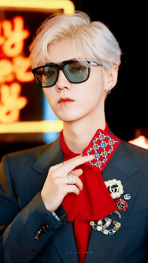 今晚的造型直接封神!#鹿晗银发#yyds !