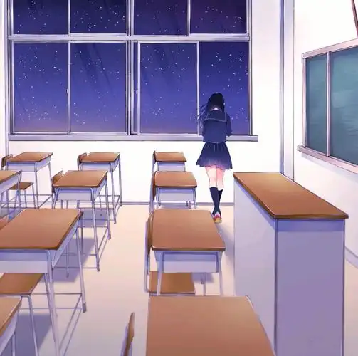 夜晚在学校观星空的二次元mm