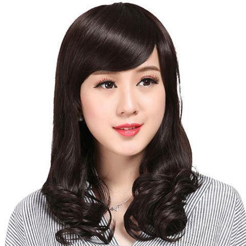 中老年女士发型大波浪圆脸蓬松可爱妈妈高档真人发丝假发真头发洋