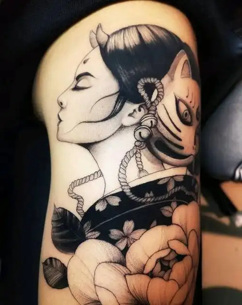 艺伎纹身图片_手臂纹身图案