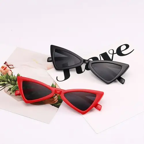 2018 女士三角太阳镜 欧美复古蝴蝶结太阳眼镜7050