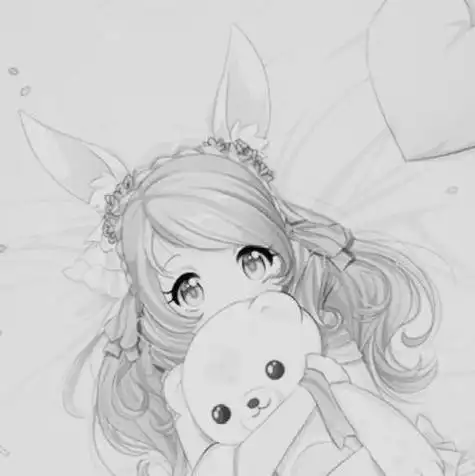 动漫简笔画呆萌女