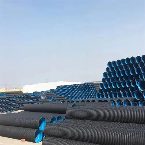 陕西西安联塑hdpe双壁波纹管600市政埋地排污聚乙烯黑色pe波纹管